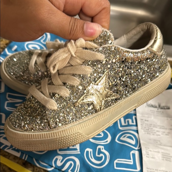 Girl Golden Goose gold Glitter Sneakers size 29 US 12 - Picture 2 of 6